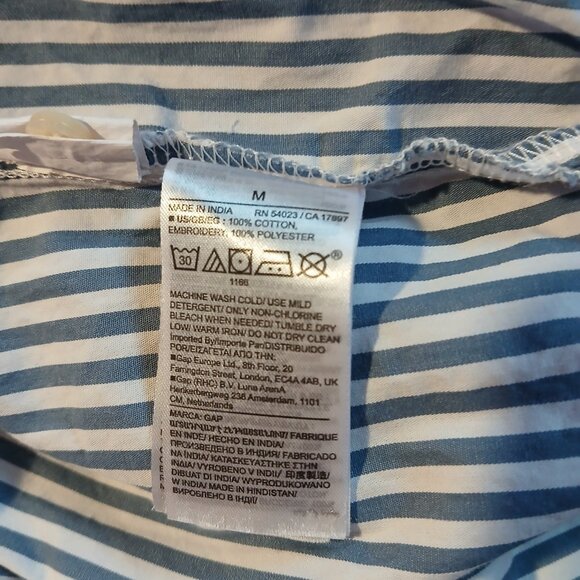 GAP X Doen Cotton Eyelet Collar Big Shirt Size Medium - Picture 9 of 11